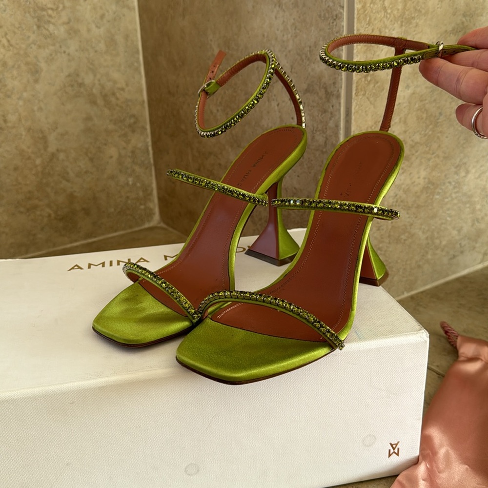 Amina Muaddi Gilda Crystal Strappy Sandal